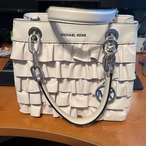 Michael Kors ruffle front handbag